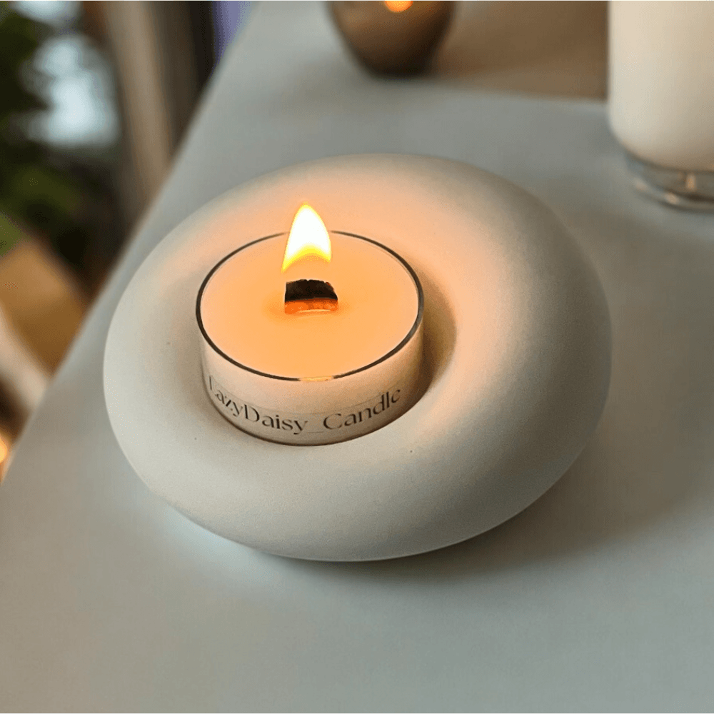 木芯ティーライト付きキャンドルホルダー|おしゃれなインテリア雑貨ギフト1枚目の画像